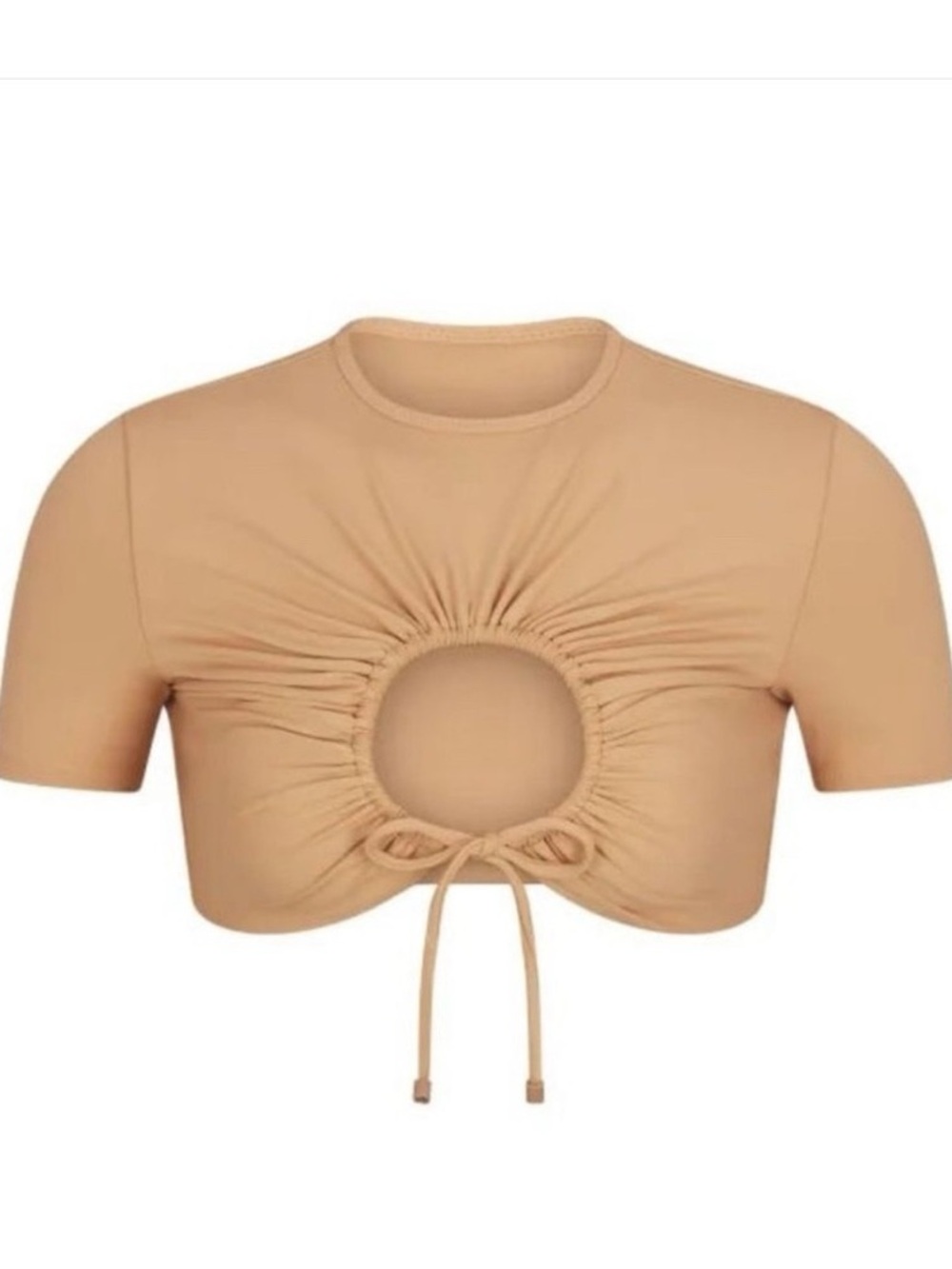 Skims Recycled Swim Ruched T-Shirt in Orchre - 4X